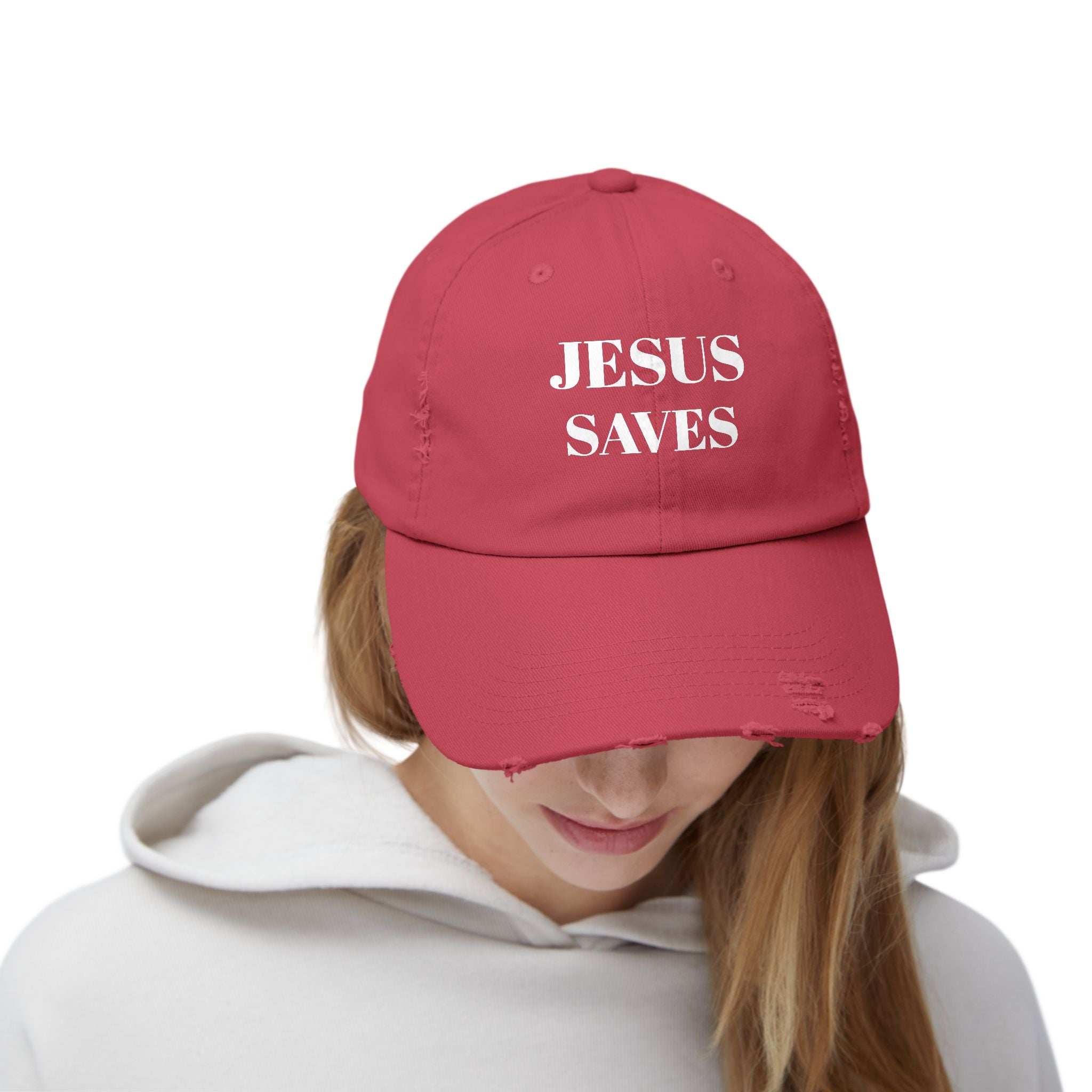 Jesus Saves Unisex Distressed Cap