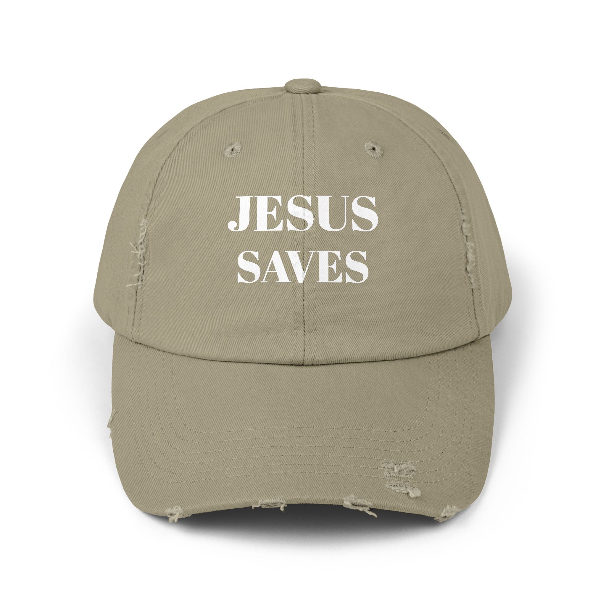 Jesus Saves Unisex Distressed Cap